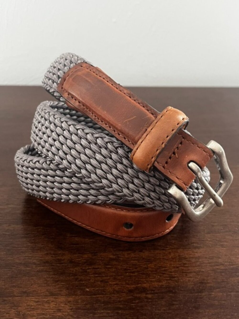 Orvis Woven Belt Casual Gray Brown Men's 38